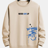 Velira Sweatshirts ruda / XS Niekuomet nepasiduok Šypsenėlės Spauda Laisvo Kirpimo Megztinis