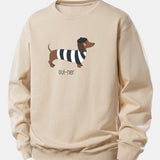 Velira Sweatshirts Ruda / XS Prancūzų taksų spauda laisvo kirpimo džemperis