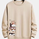 Velira Sweatshirts rusva / S Karinio Katino Spauda Laisvalaikio Palaidinė