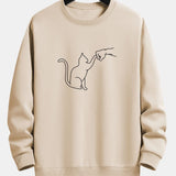 Velira Sweatshirts rusva / S Katės Fist Bump Spaudimo Relax Fit Palaidinukė