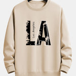 Velira Sweatshirts rusva / XS Los Andželo spauda laisvo kirpimo džemperis