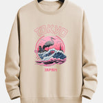 Velira Sweatshirts rusva / XS Tokijo Banga Gervė Paukštis Spauda Laisvas Fit Megztinis