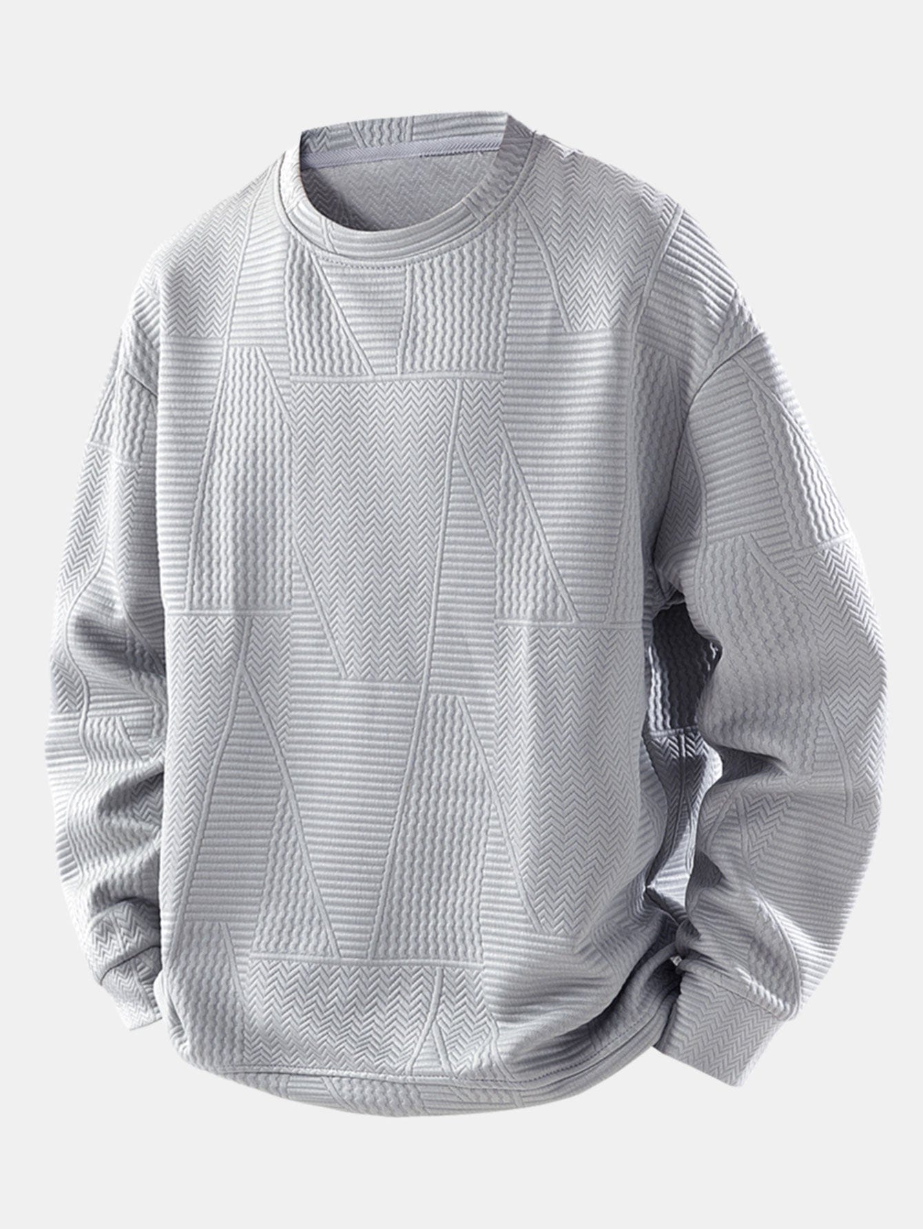 Velira Sweatshirts sidabras / XS Atsipalaidavęs Geometrinis Žakardo Palaidinukas