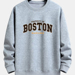 Velira Sweatshirts sidabrinė / S Boston Print Relax Fit Palaidinė