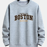 Velira Sweatshirts sidabrinė / S Boston Print Relax Fit Palaidinė