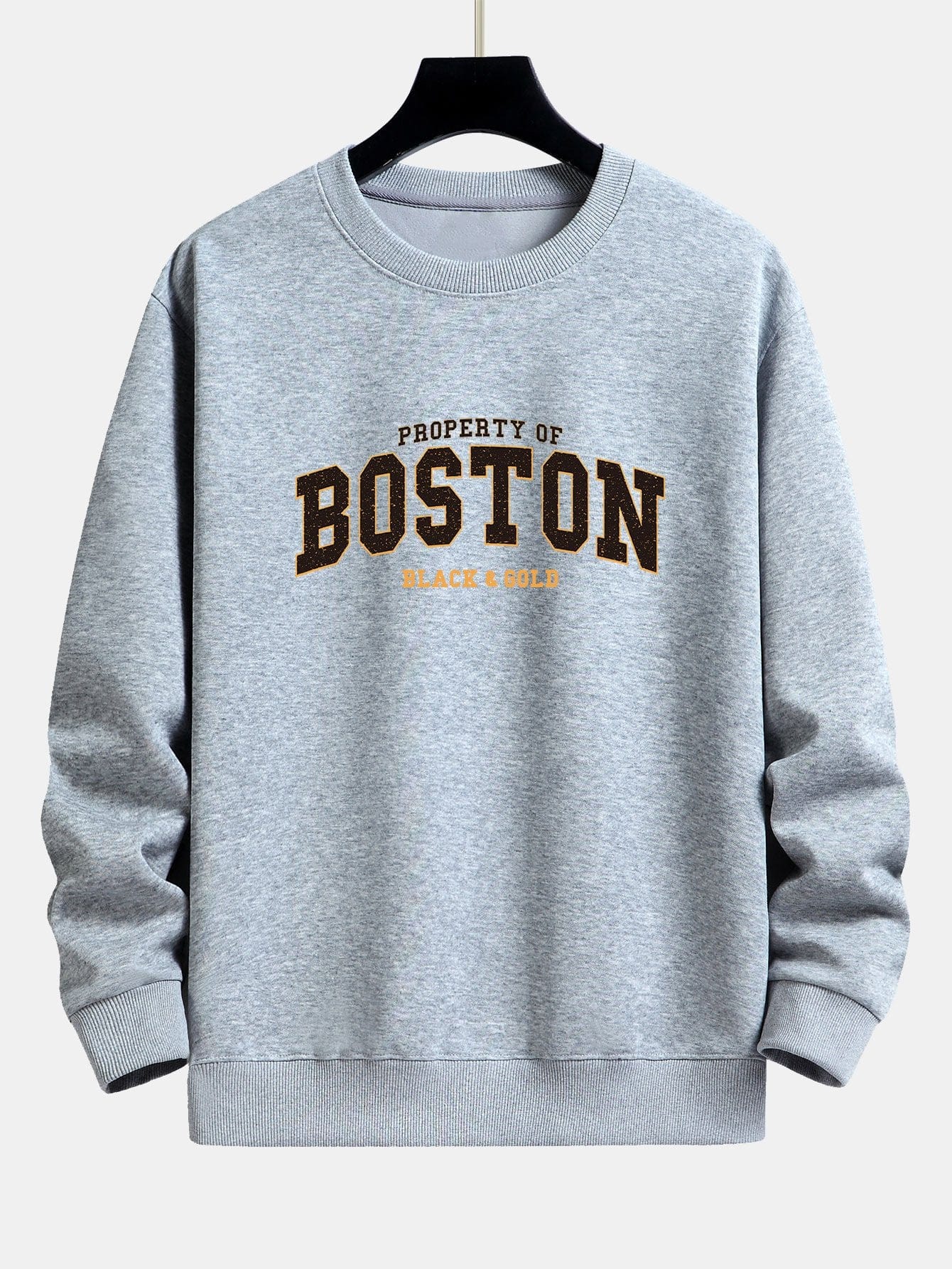 Velira Sweatshirts sidabrinė / S Boston Print Relax Fit Palaidinė