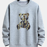 Velira Sweatshirts sidabrinė / S Kamikadze ištirpstančio meškos rašto laisvo kirpimo džemperis