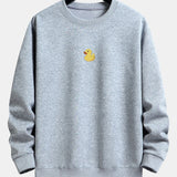 Velira Sweatshirts sidabrinė / S Maža Geltona Anties Spauda Laisva Fit Kapišonas