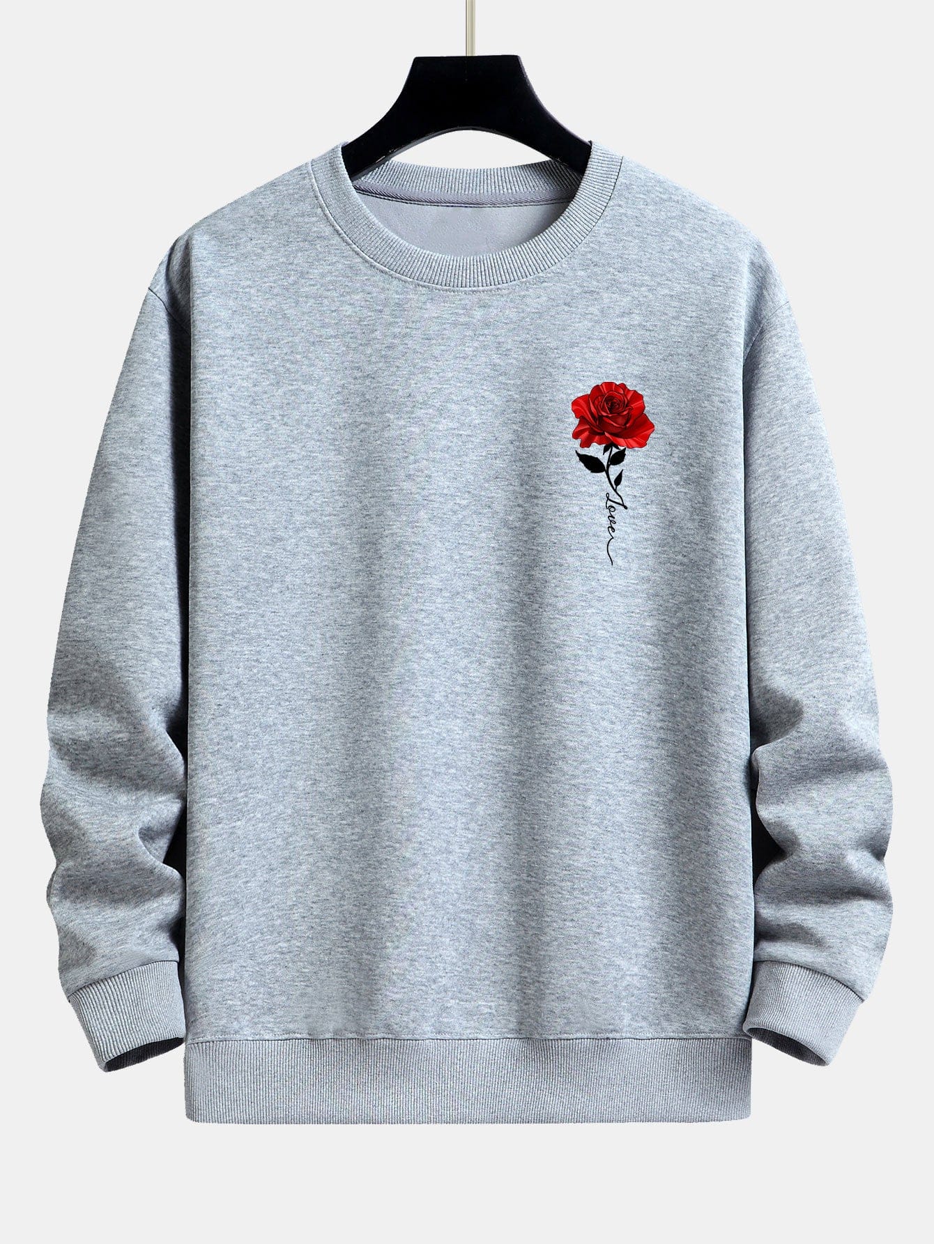 Velira Sweatshirts sidabrinė / S Rožių Rašto Laisvas Fit Megztinis