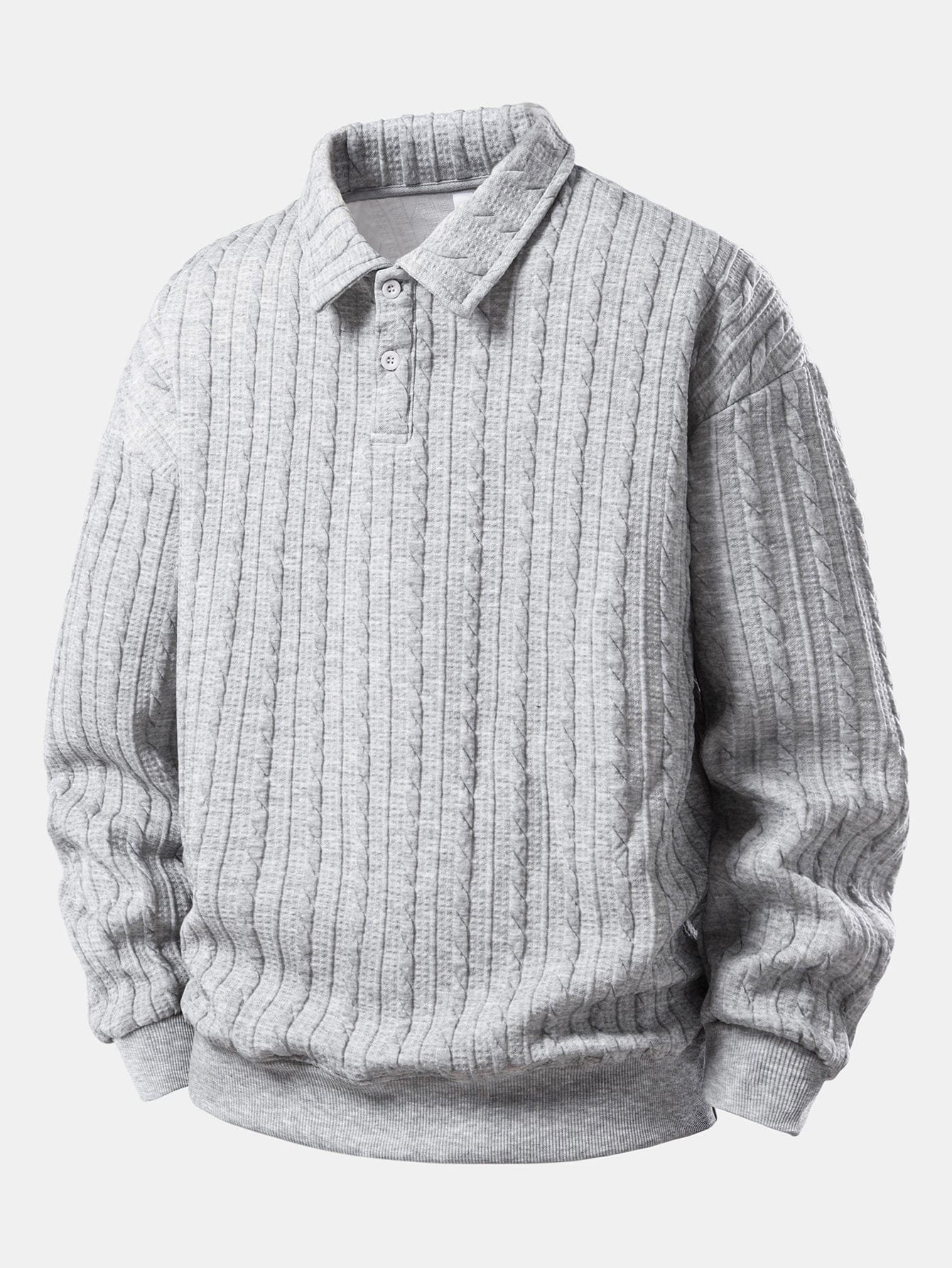 Velira Sweatshirts Sidabrinė / XS Atsipalaidavęs Fit Sukurtas Jacquard Polo Džemperis