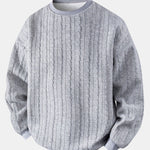 Velira Sweatshirts sidabrinė / XS Atsipalaidavęs Fit Twist Žakardo Palaidinė su Apvalia Kaklo Linija