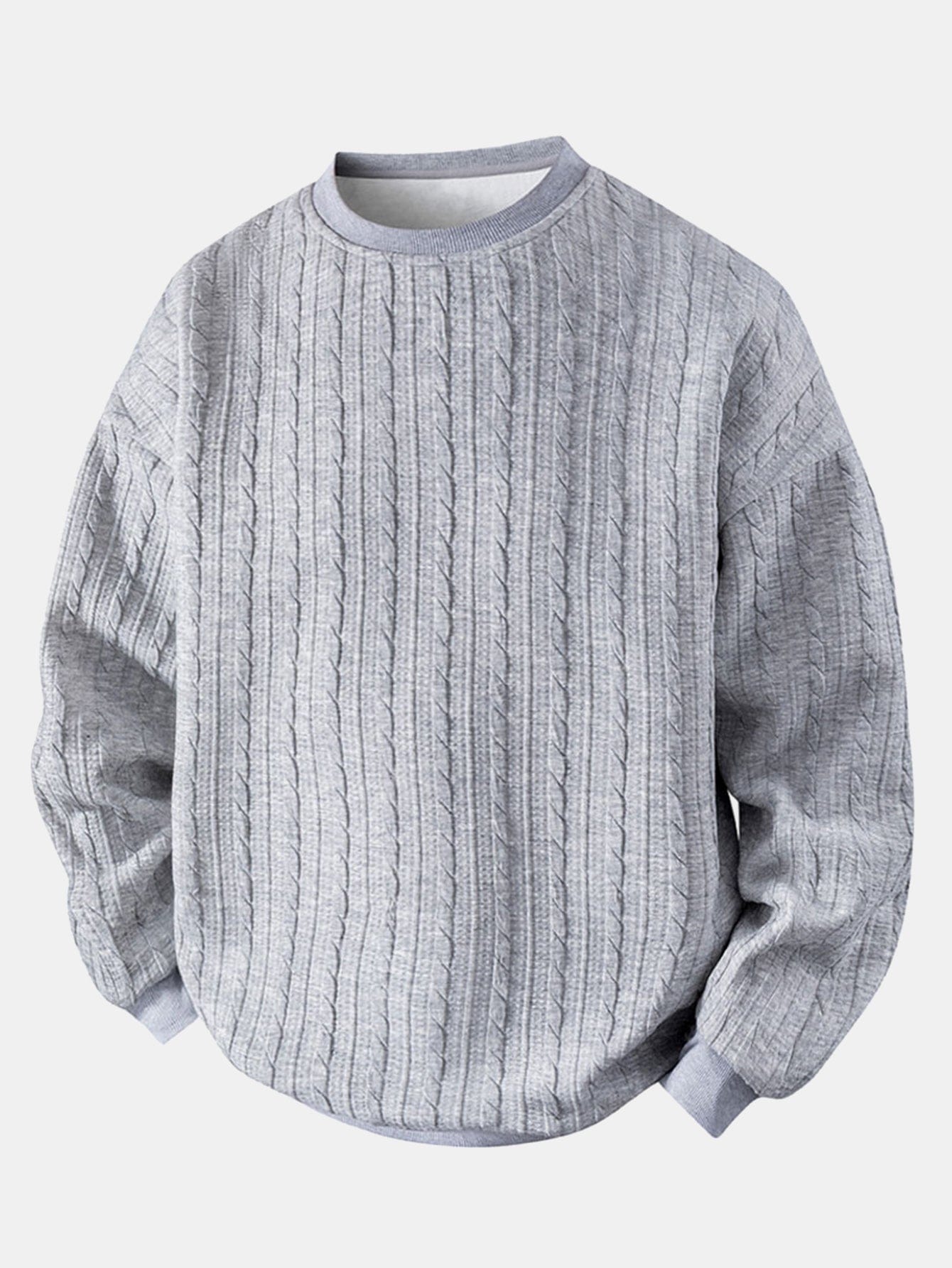 Velira Sweatshirts sidabrinė / XS Atsipalaidavęs Fit Twist Žakardo Palaidinė su Apvalia Kaklo Linija