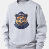 Velira Sweatshirts Sidabrinė / XS Čikagos Akiniai nuo saulės Lokio Spauda Laisvas Fit Megztinis