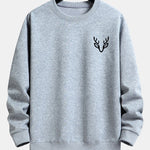 Velira Sweatshirts Sidabrinė / XS Elnių Galvos Spauda Laisvalaikio Puloveris