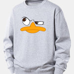 Velira Sweatshirts Sidabrinė / XS Emotikonų antis spauda laisvo kirpimo džemperis