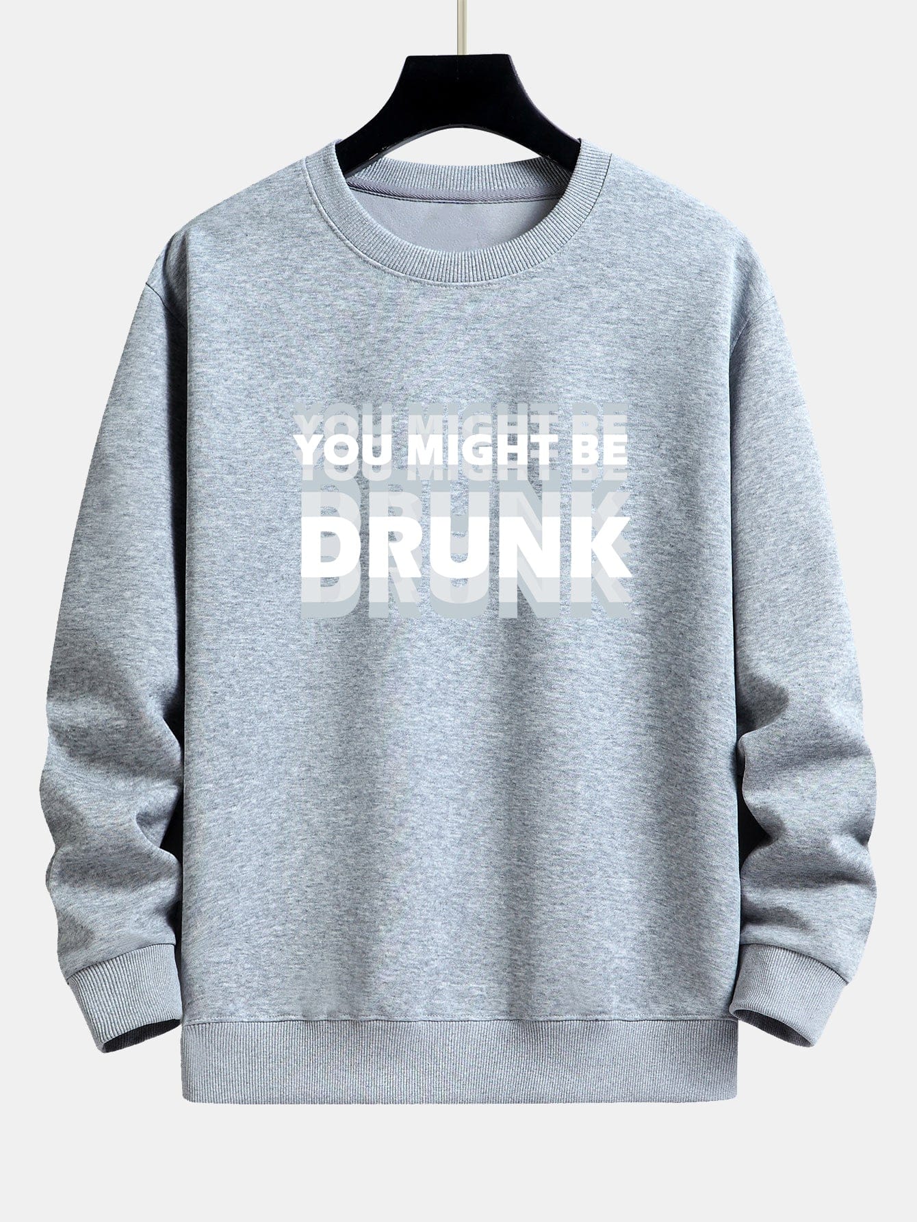 Velira Sweatshirts sidabrinė / XS Galbūt esate apsvaigęs spausdinimo laisvo kirpimo džemperis