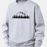 Velira Sweatshirts Sidabrinė / XS Kalnų gamtos spauda laisvo kirpimo džemperis