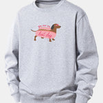Velira Sweatshirts Sidabrinė / XS Karštas Šuo Daksas Spauda Laisvas Palaidinukas