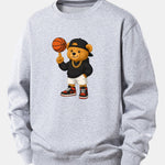 Velira Sweatshirts Sidabrinė / XS Krepšinio Meškos Spauda Laisvalaikio Palaidinė