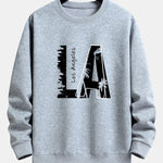 Velira Sweatshirts sidabrinė / XS Los Andželo spauda laisvo kirpimo džemperis