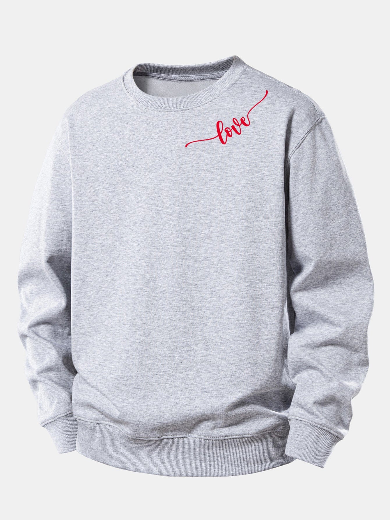 Velira Sweatshirts Sidabrinė / XS Meilės Spauda Laisvo Kirpimo Moteriškas Megztinis