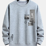 Velira Sweatshirts sidabrinė / XS Niujorko architektūros atspaudas laisvo kirpimo džemperis
