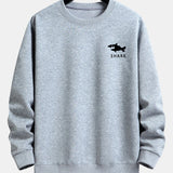 Velira Sweatshirts Sidabrinė / XS Šalikas su ryklių spauda, laisvas kirpimas