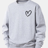 Velira Sweatshirts Sidabrinė / XS Širdies Raštas Laisvo Pjūvio Megztinis
