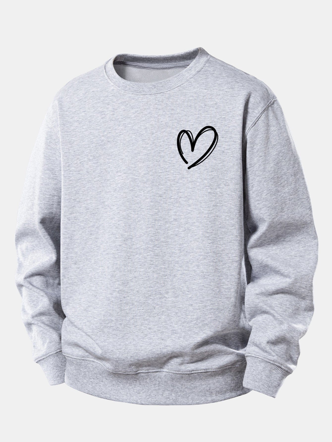Velira Sweatshirts Sidabrinė / XS Širdies Raštas Laisvo Pjūvio Megztinis