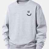 Velira Sweatshirts Sidabrinė / XS Šypsenėlės Spausdinimo Atsipalaidavęs Fit Megztinis
