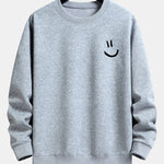 Velira Sweatshirts sidabrinė / XS Šypsenos Veido Spauda Laisvas Fit Palaidinukė