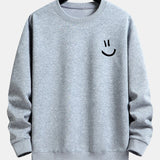 Velira Sweatshirts sidabrinė / XS Šypsenos Veido Spauda Laisvas Fit Palaidinukė
