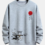 Velira Sweatshirts sidabrinė / XS Tapyba su saulėlydžiu ant audinio, laisvo kirpimo džemperis