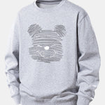 Velira Sweatshirts Sidabrinė / XS Taškuotas meškiukas spauda laisvas megztinis