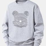 Velira Sweatshirts Sidabrinė / XS Taškuotas meškiukas spauda laisvas megztinis