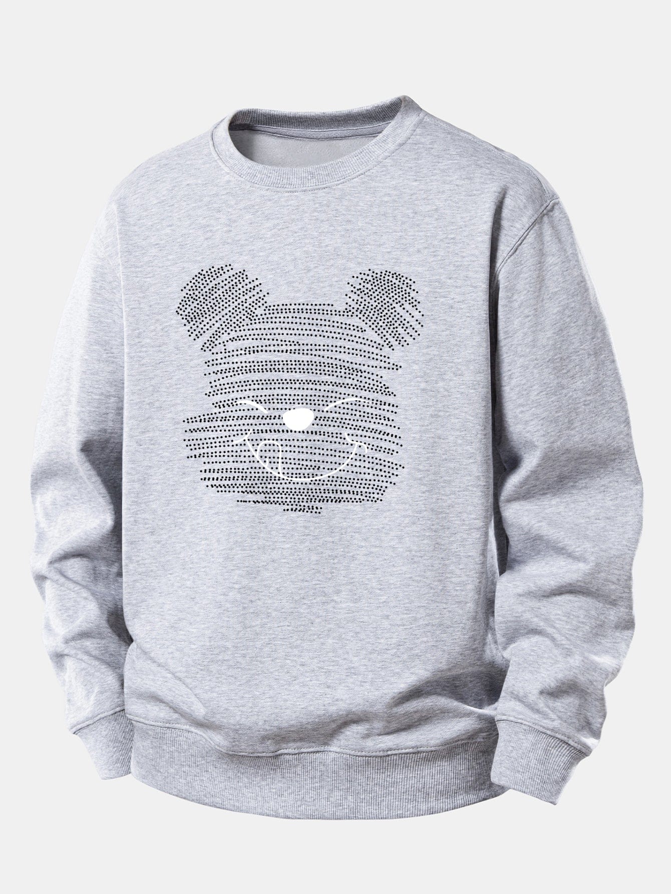Velira Sweatshirts Sidabrinė / XS Taškuotas meškiukas spauda laisvas megztinis
