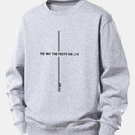 Velira Sweatshirts Sidabrinė / XS Tikėjimo spauda laisvo kirpimo džemperis