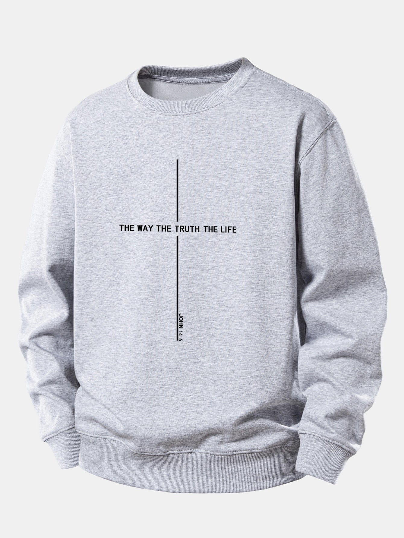 Velira Sweatshirts Sidabrinė / XS Tikėjimo spauda laisvo kirpimo džemperis