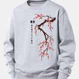 Velira Sweatshirts Sidabrinė / XS Tokijo japonų vyšnių žiedų spauda laisvo kirpimo džemperis
