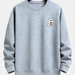 Velira Sweatshirts sidabrinė / XS Vaiduoklis, geriantis kavą, spauda, laisvas kirpimas, džemperis