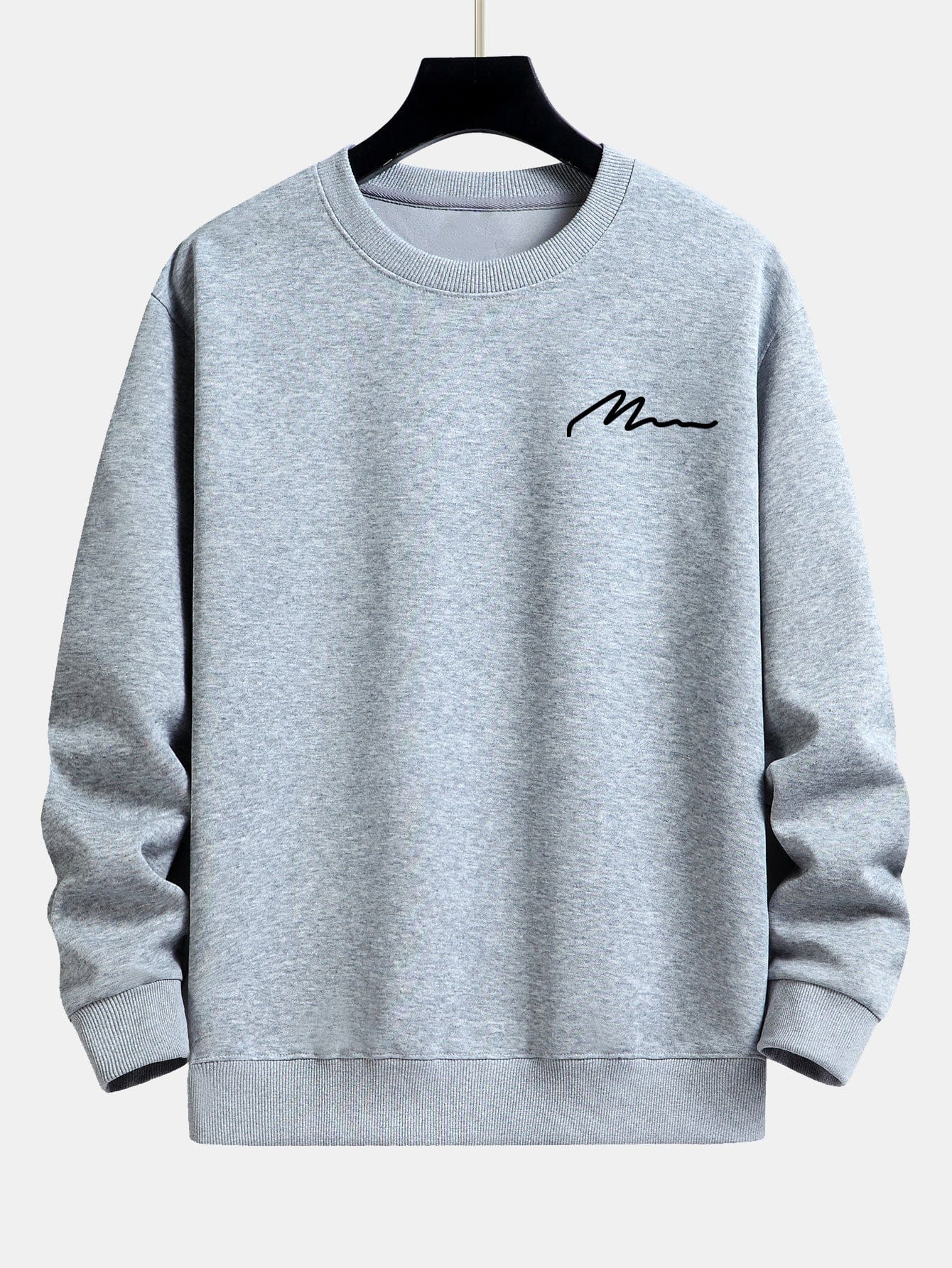 Velira Sweatshirts Sidabrinė / XS Vyrų šūkio spaudos laisvo kirpimo džemperis