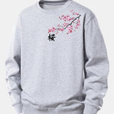 Velira Sweatshirts Sidabrinė / XS Vyšnių žiedų print Relax Fit džemperis