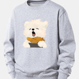 Velira Sweatshirts Sidabrinė / XS Žiovaujantis Šuniukas Spauda Laisvas Fit Džemperis
