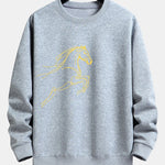 Velira Sweatshirts Sidabrinė / XS Žirgo Metų Grafikos Laisvalaikio Fit Palaidinė