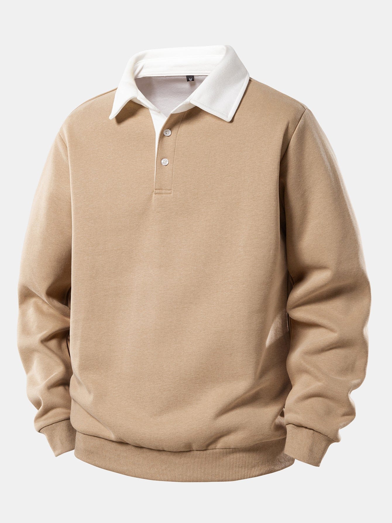 Velira Sweatshirts smėlinė / S Kontrasto polo apykaklės džemperis