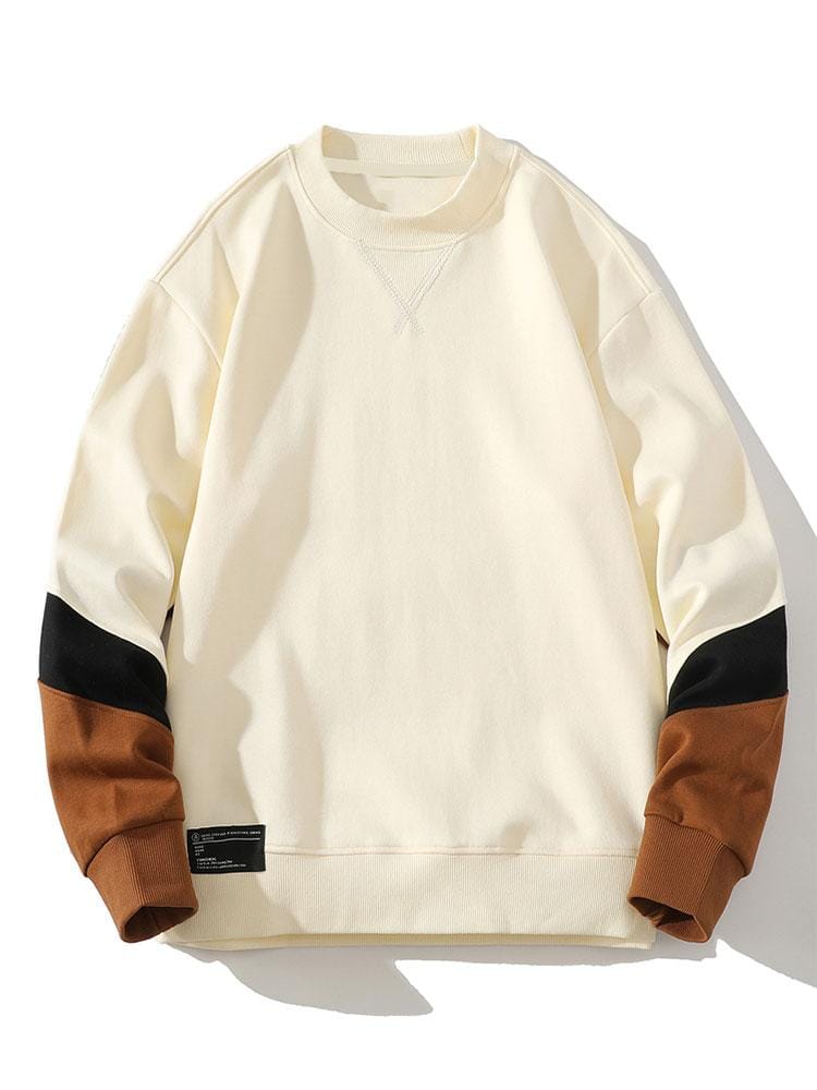 Velira Sweatshirts smėlinė / S Spalvų blokas Crewneck megztinis