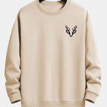 Velira Sweatshirts Smėlinė / XS Elnių Galvos Spauda Laisvalaikio Puloveris