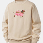 Velira Sweatshirts Smėlinė / XS Karštas Šuo Daksas Spauda Laisvas Palaidinukas