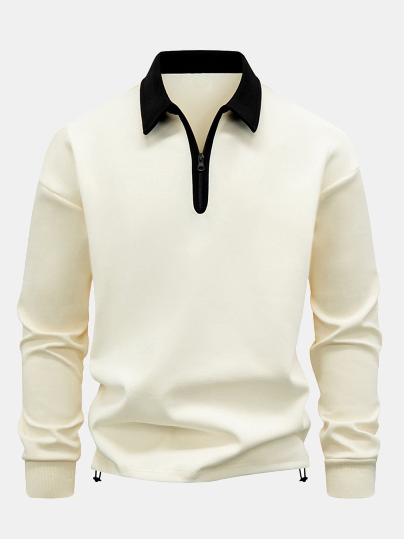 Velira Sweatshirts smėlinė / XS Kontrasto Užtrauktuko Polo Apykaklės Švarkelis