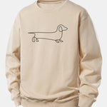 Velira Sweatshirts Smėlinė / XS Linijos taksų spaudas laisvas džemperis